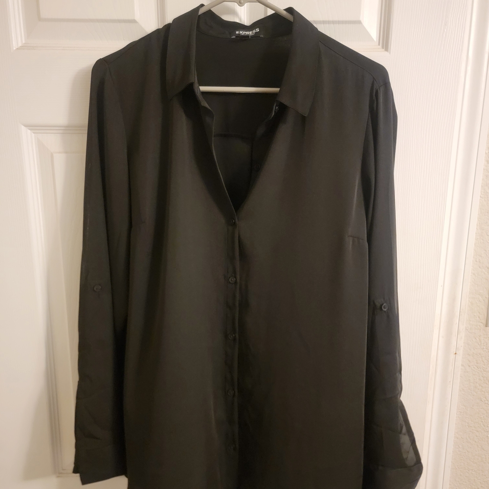 Express  women's Charcoal Button down Shirt
